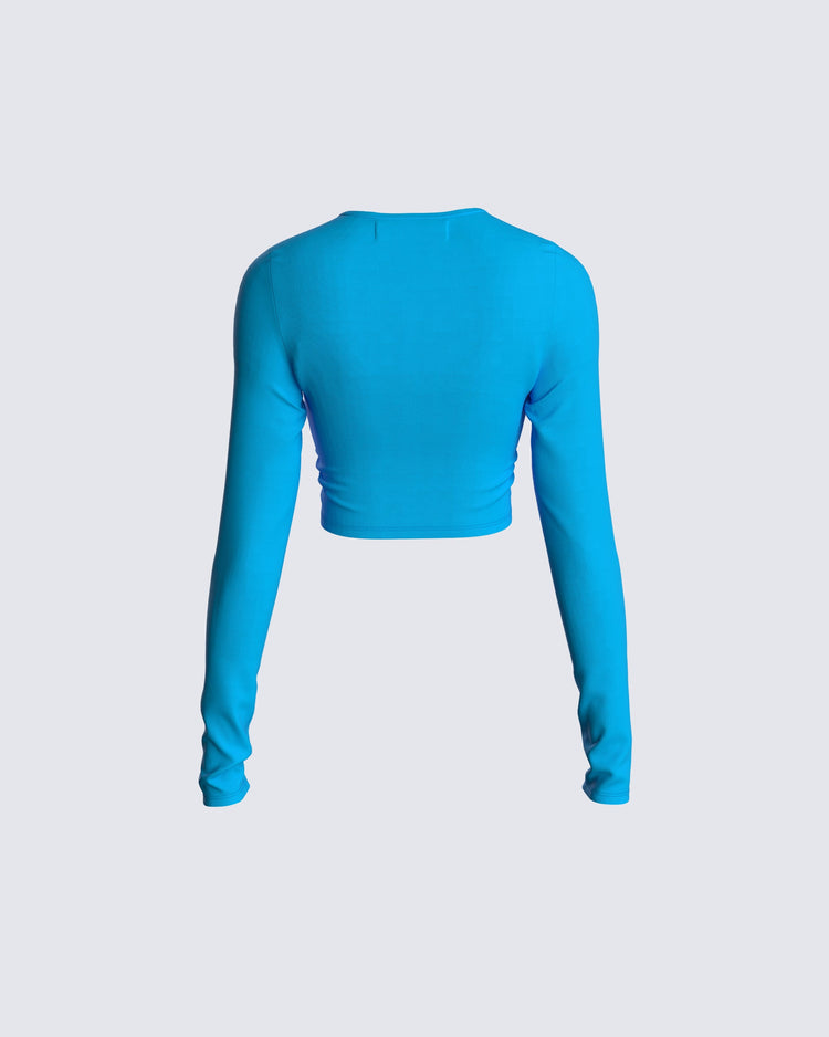 Selina Blue Cut Out Top