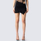 Rena Black Asymmetrical Mini Skirt