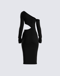Xander Black Cut Out Midi Dress