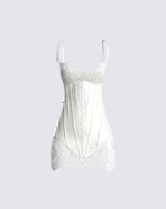 Rosie White Corset Dress 3d product front