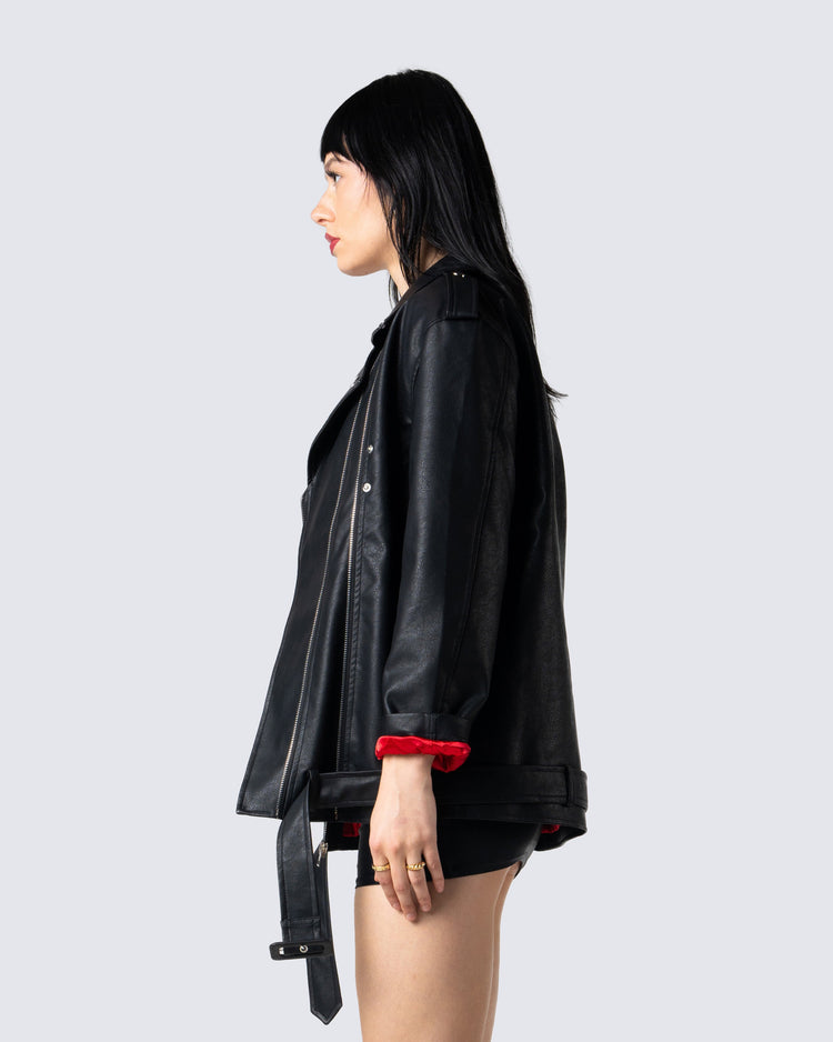 Tarja Black Vegan Leather Jacket