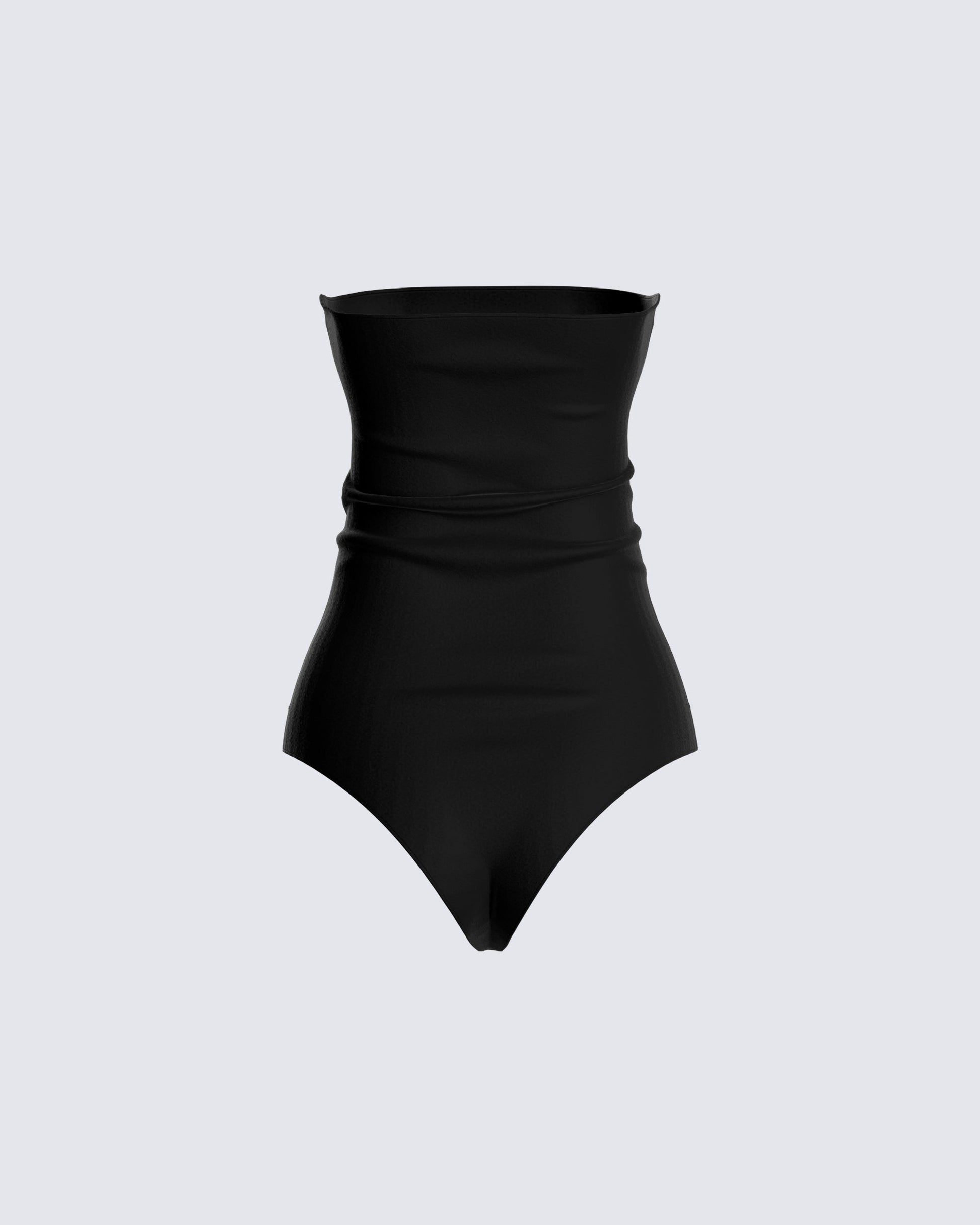 Vicky Black Strapless Bodysuit – FINESSE