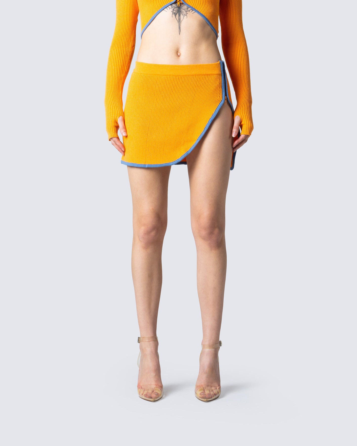 Riley Orange Mini Skirt