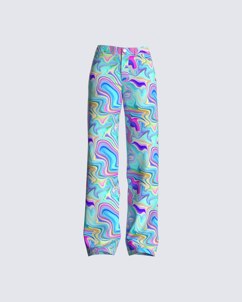 【COYSEIO】25ss FLOWER PATTERN PANTS coyseio FLOWER PATTERN PANTS PURPLE GREY