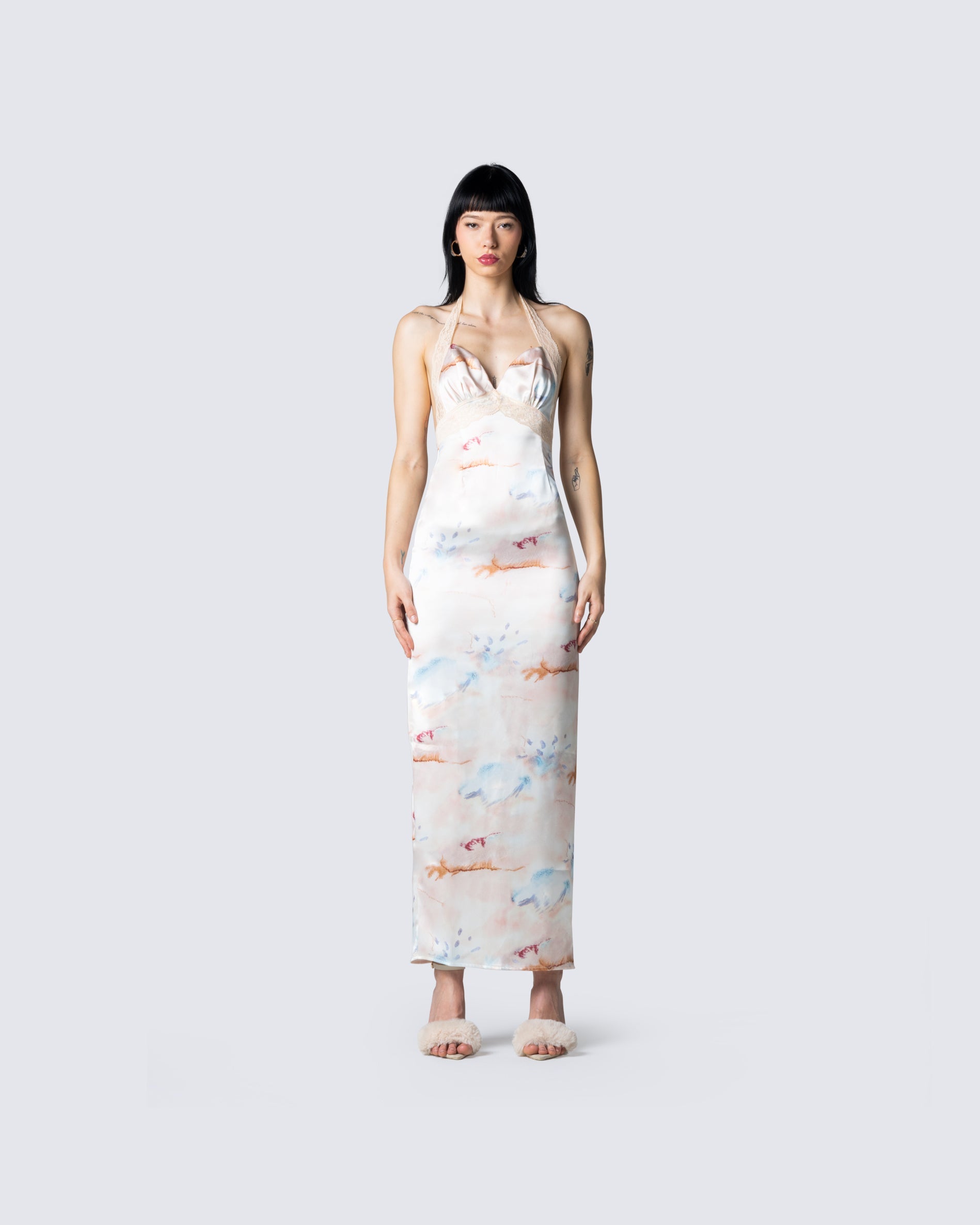 Orange Tie Dye Halter Maxi Dress - Vacation Beach FINESSE Orange Tie Dye Halter Maxi Dress - Vacation Beach FINESSE