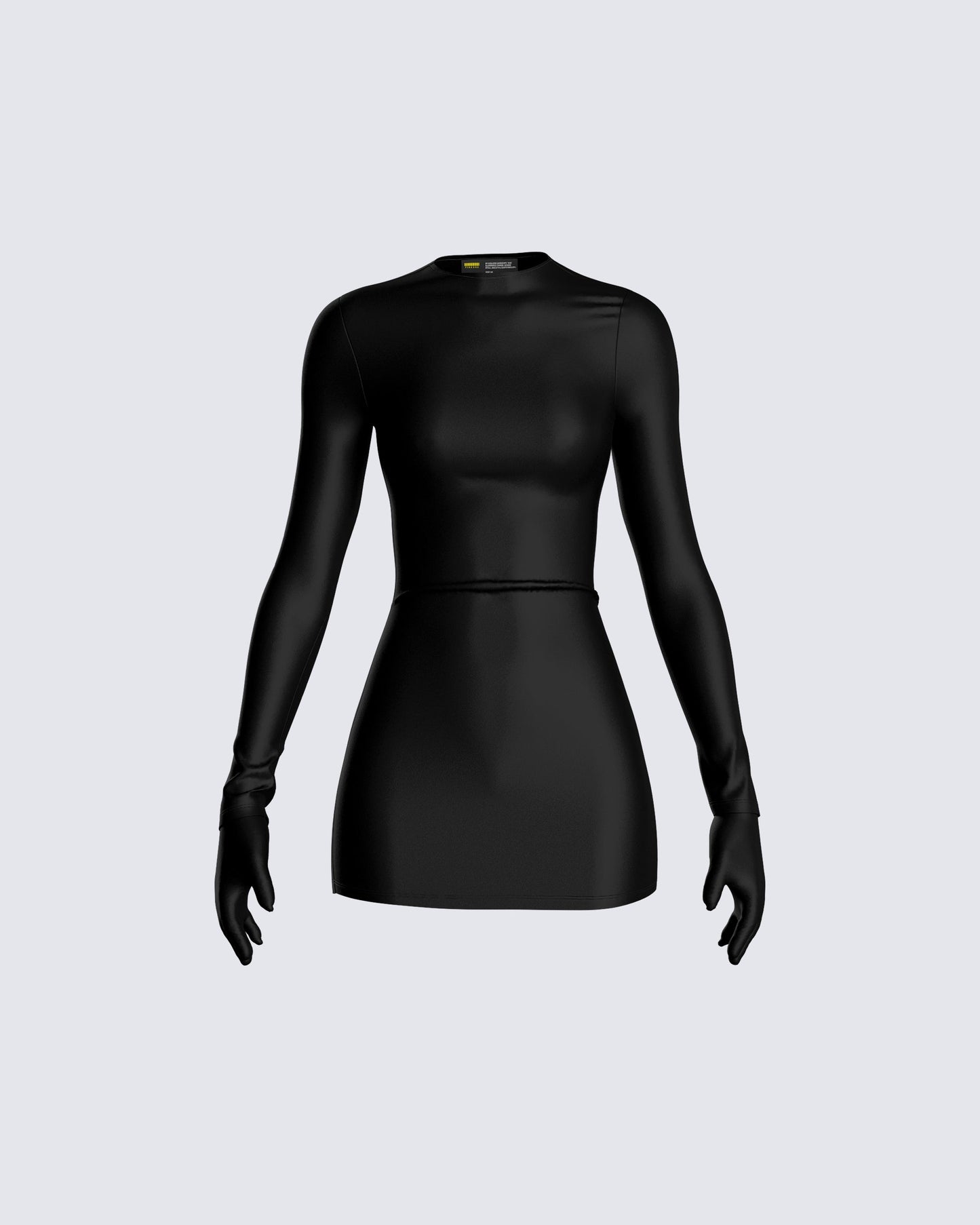 Pam Black Mini Dress & Gloves