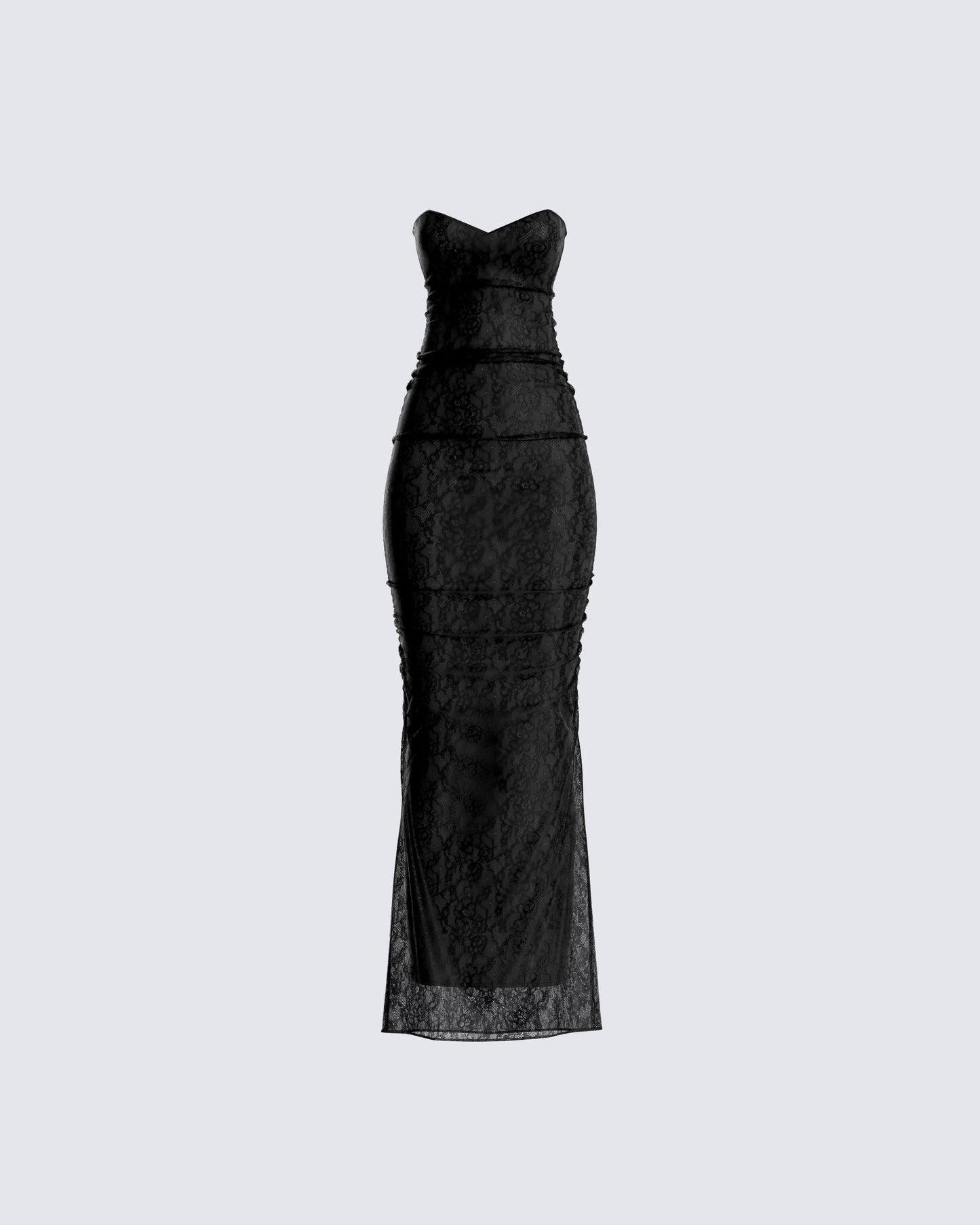 Black Lace Maxi Dress - Strapless Corset Gown FINESSE Black Lace Maxi Dress - Strapless Corset Gown FINESSE