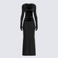 Vox Black Cut Out Dress & Gloves