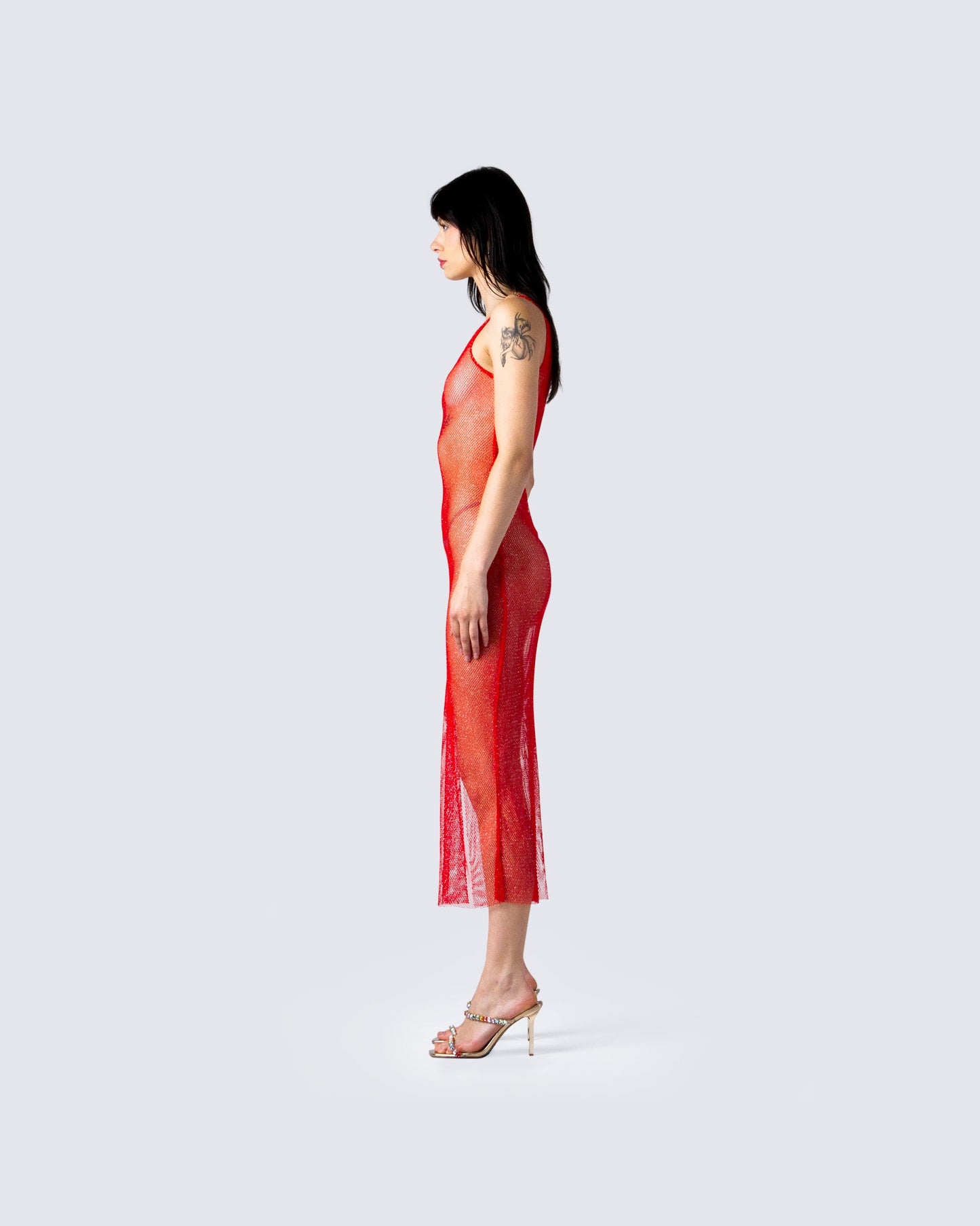 Skye Red Shimmer Dress