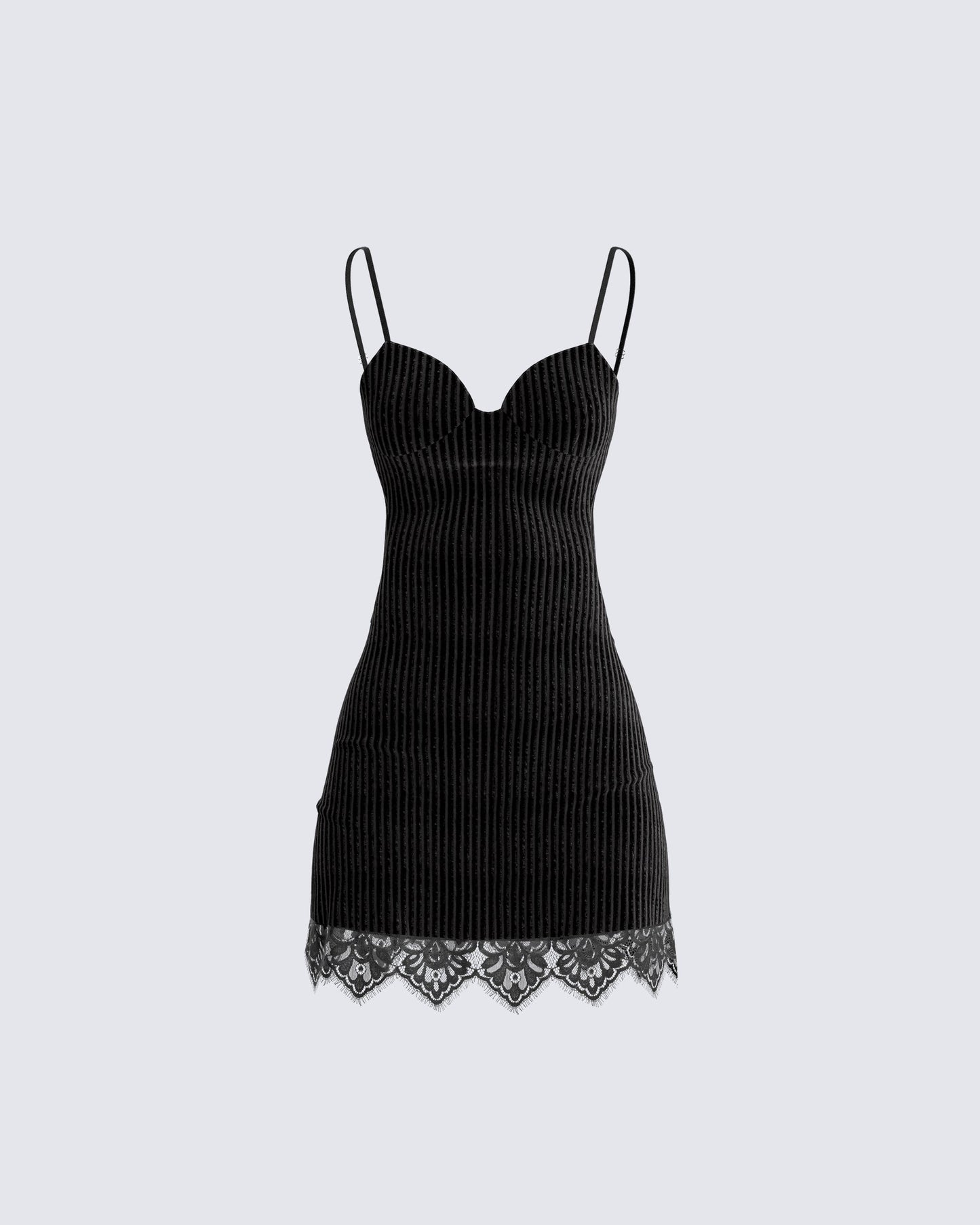 Yira Black Lace Trimmed Dress