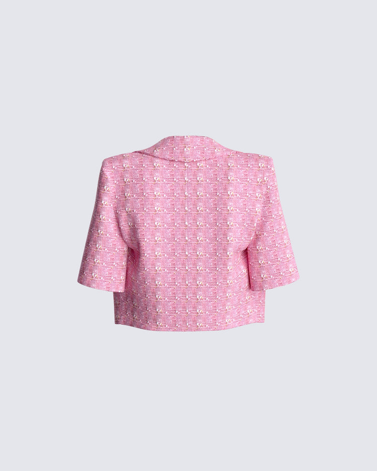 Chantal Pink & Cream Tweed Jacket – Encore Plus