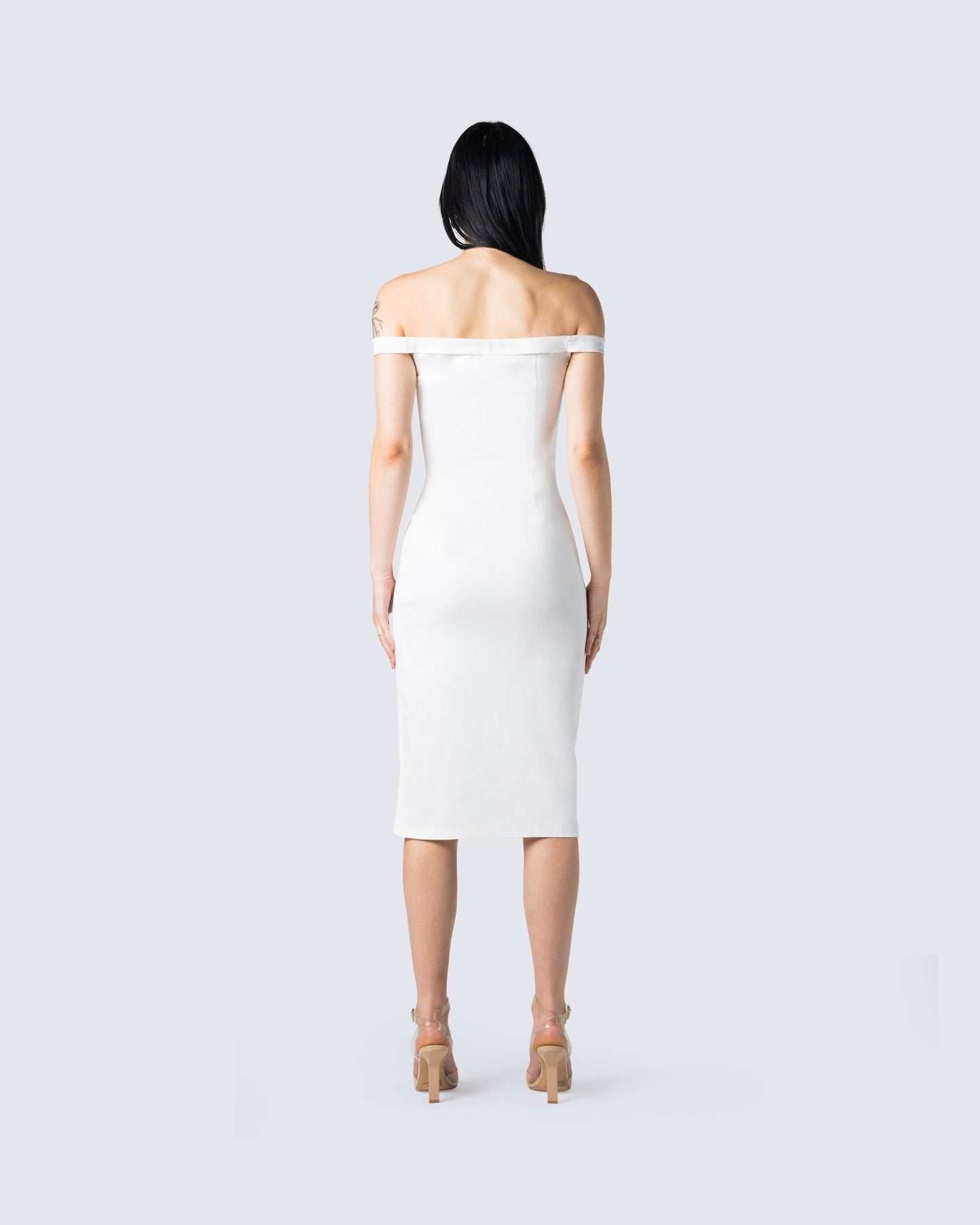 Ophelia White Midi Dress