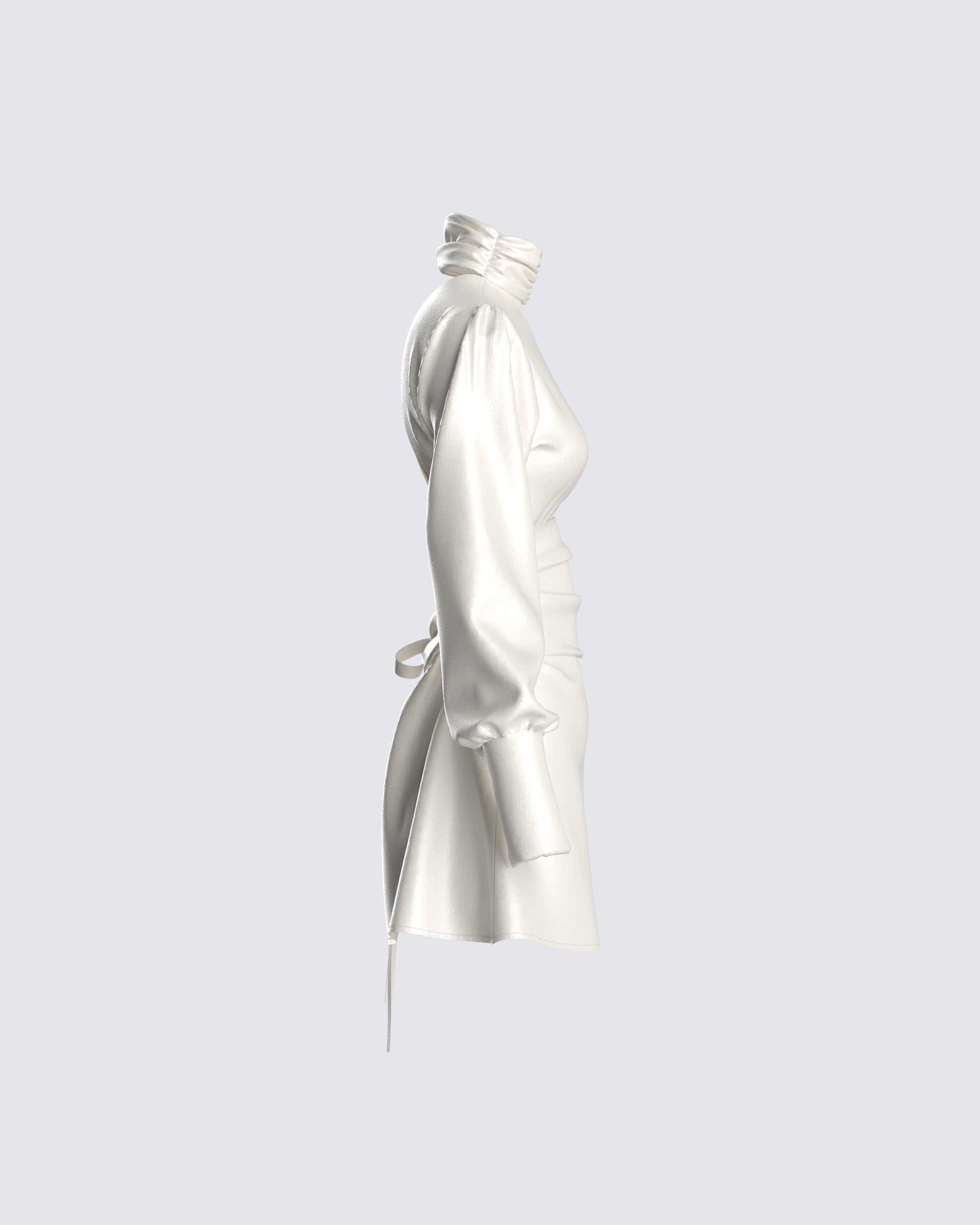 Ghost Shyla Satin Mini Flared Dress, Ivory, XXS
